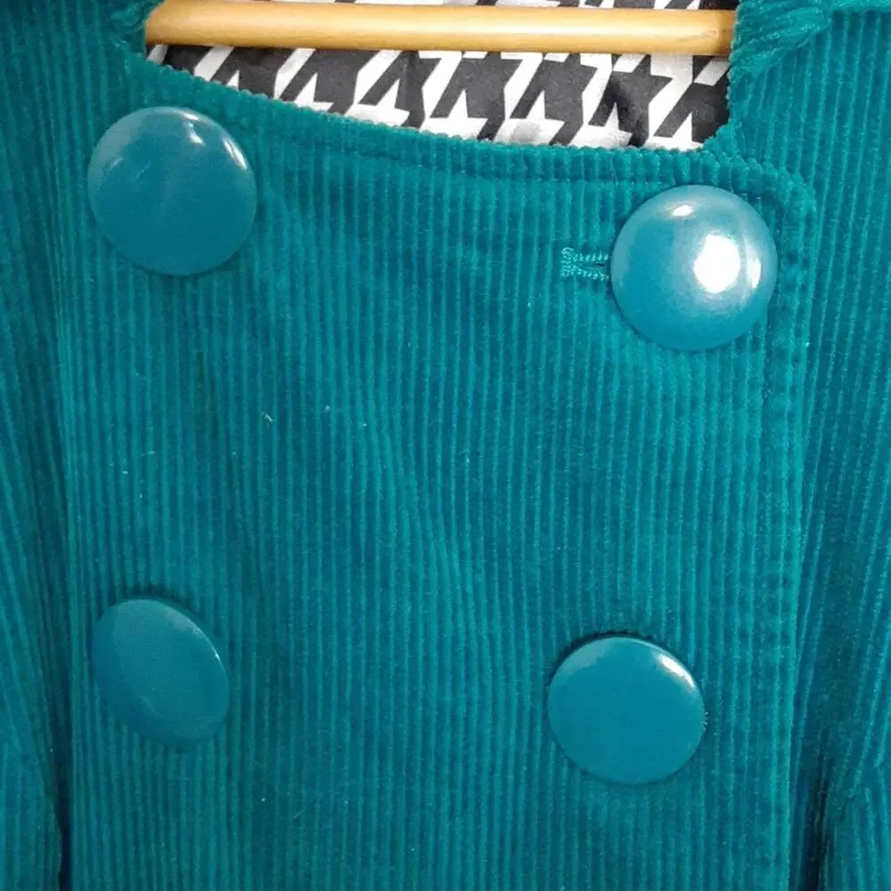 Vintage Luii Teal Corduroy Jacket Large